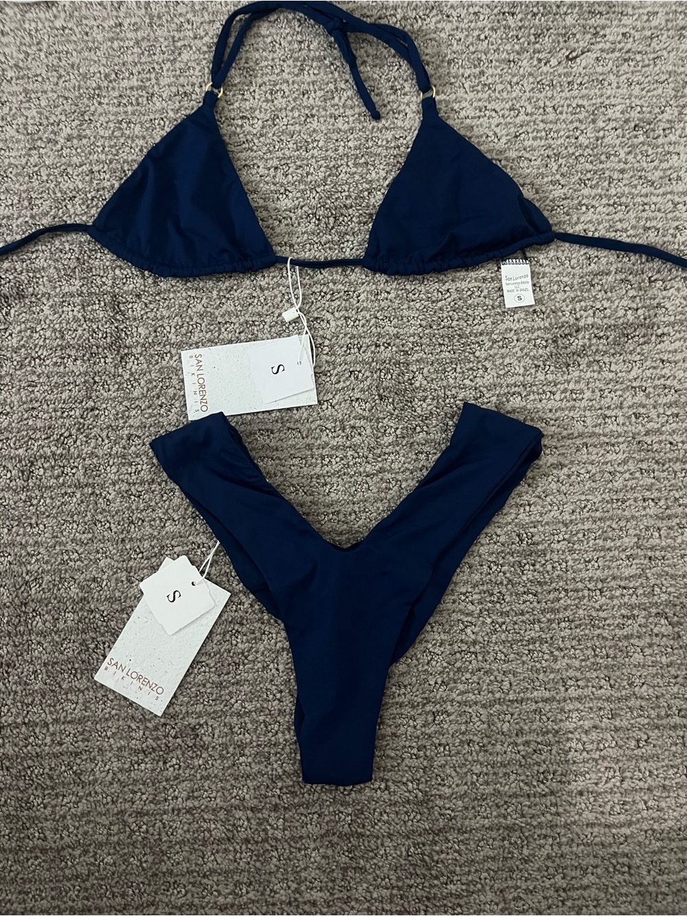 San Lorenzo Deep Navy V-Front Bikini Bottom